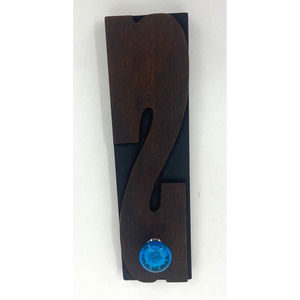 NY Times Antique Print Block Letter "S" Wood Type Repurposed Knob Hanger RARE